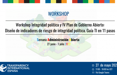 Workshop “Integridad política y IV Plan de Gobierno Abierto: Diseño de indicadores de riesgo de integridad política”