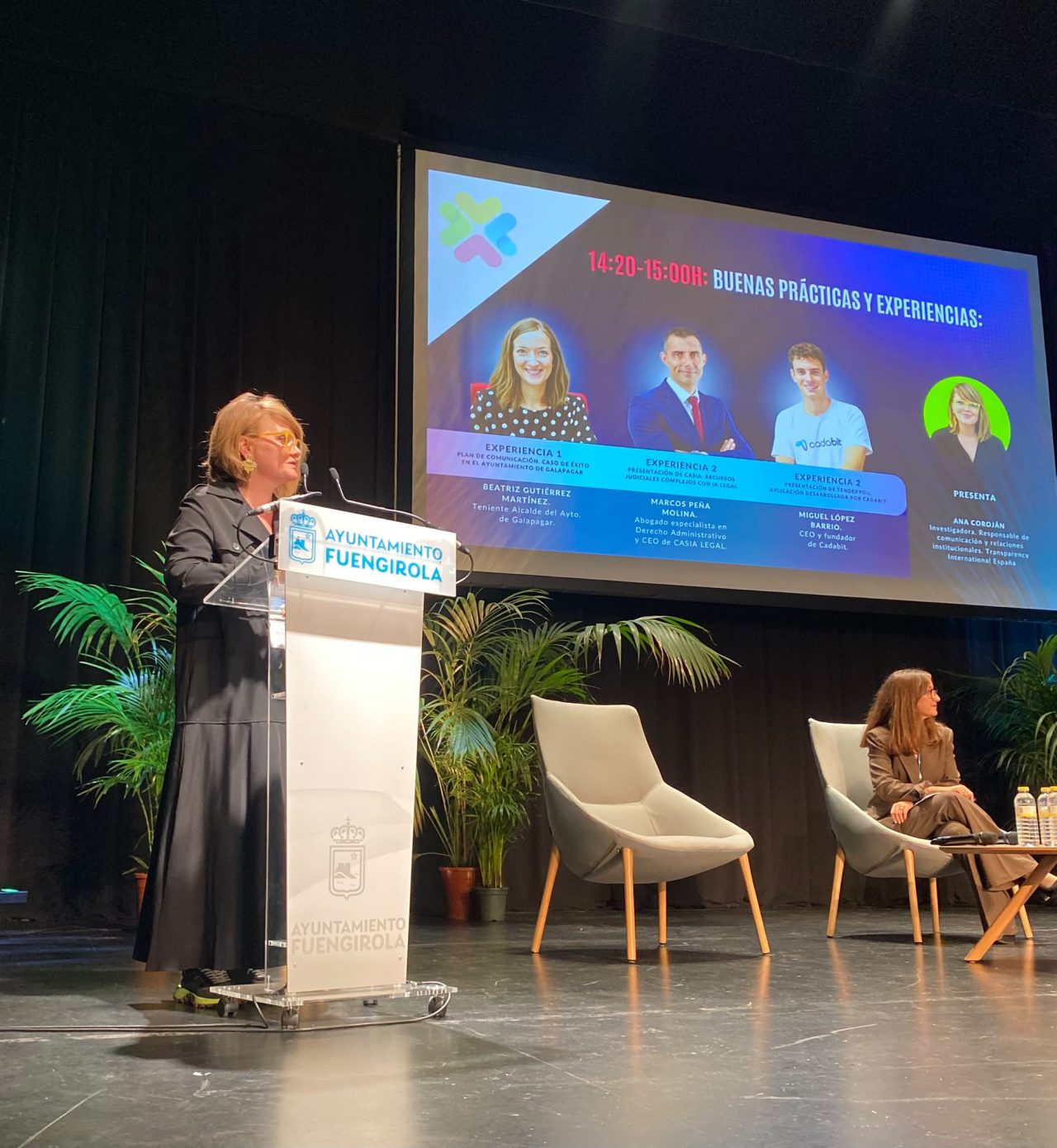 Ana Corojan, de Transparency International España, presenta la mesa de buenas prácticas y experiencias en el IV Encuentro Nacional de Gestión Pública