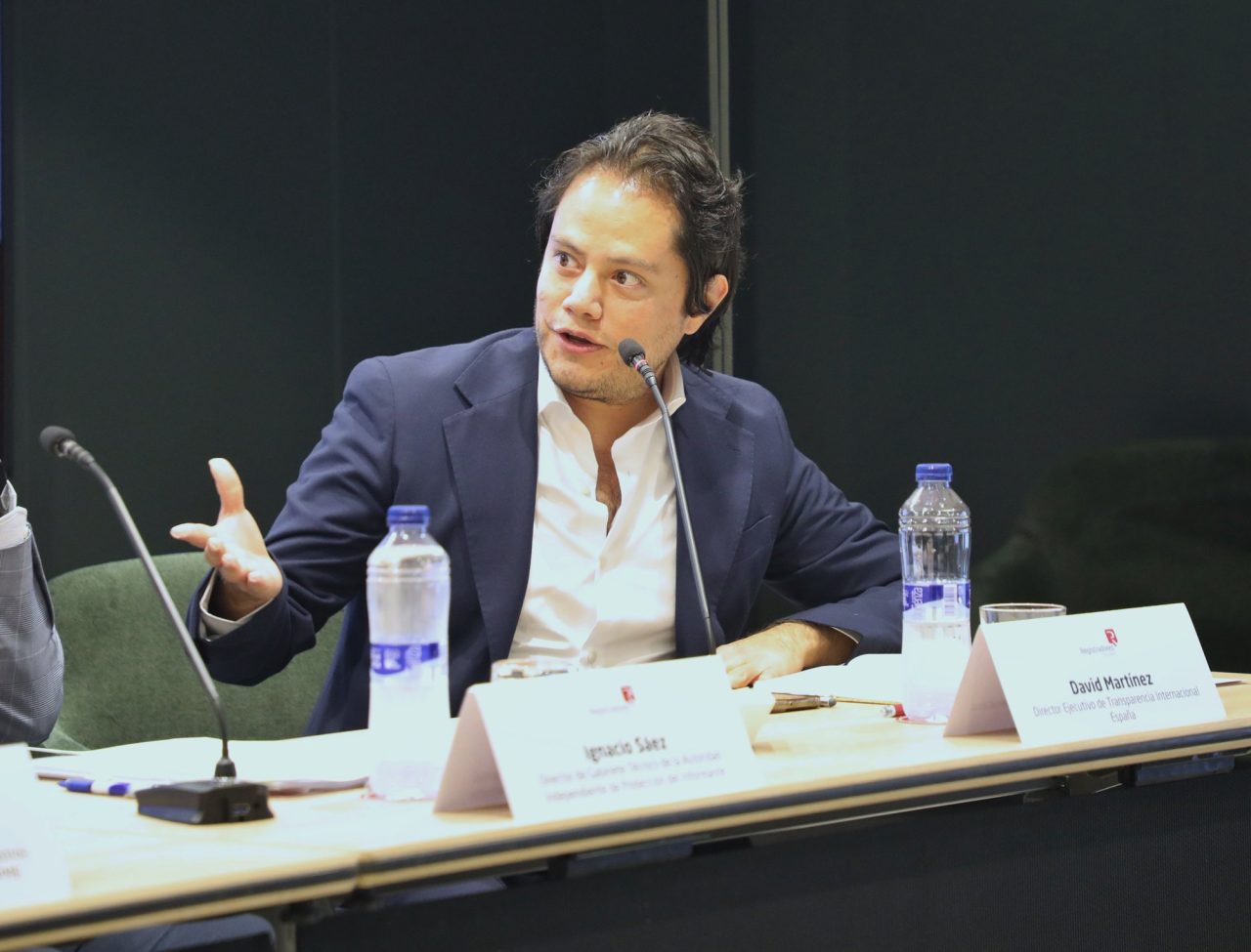 David Martínez, director ejecutivo de Transparency International España, durante su intervención en la jornada sobre el Proyecto de Ley de Integridad Pública
