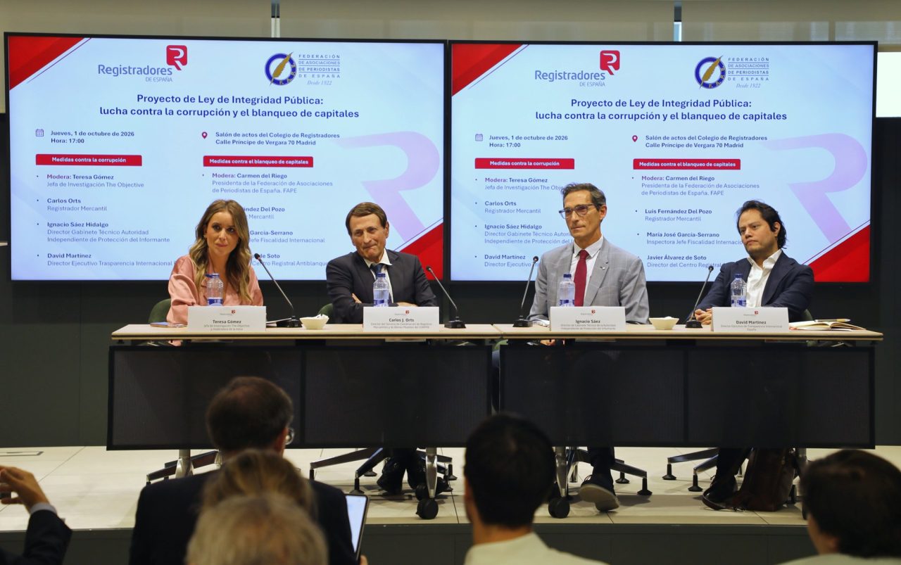 Mesa «Medidas contra la corrupción» de la jornada sobre el Proyecto de Ley de Integridad Pública en el Colegio de Registradores